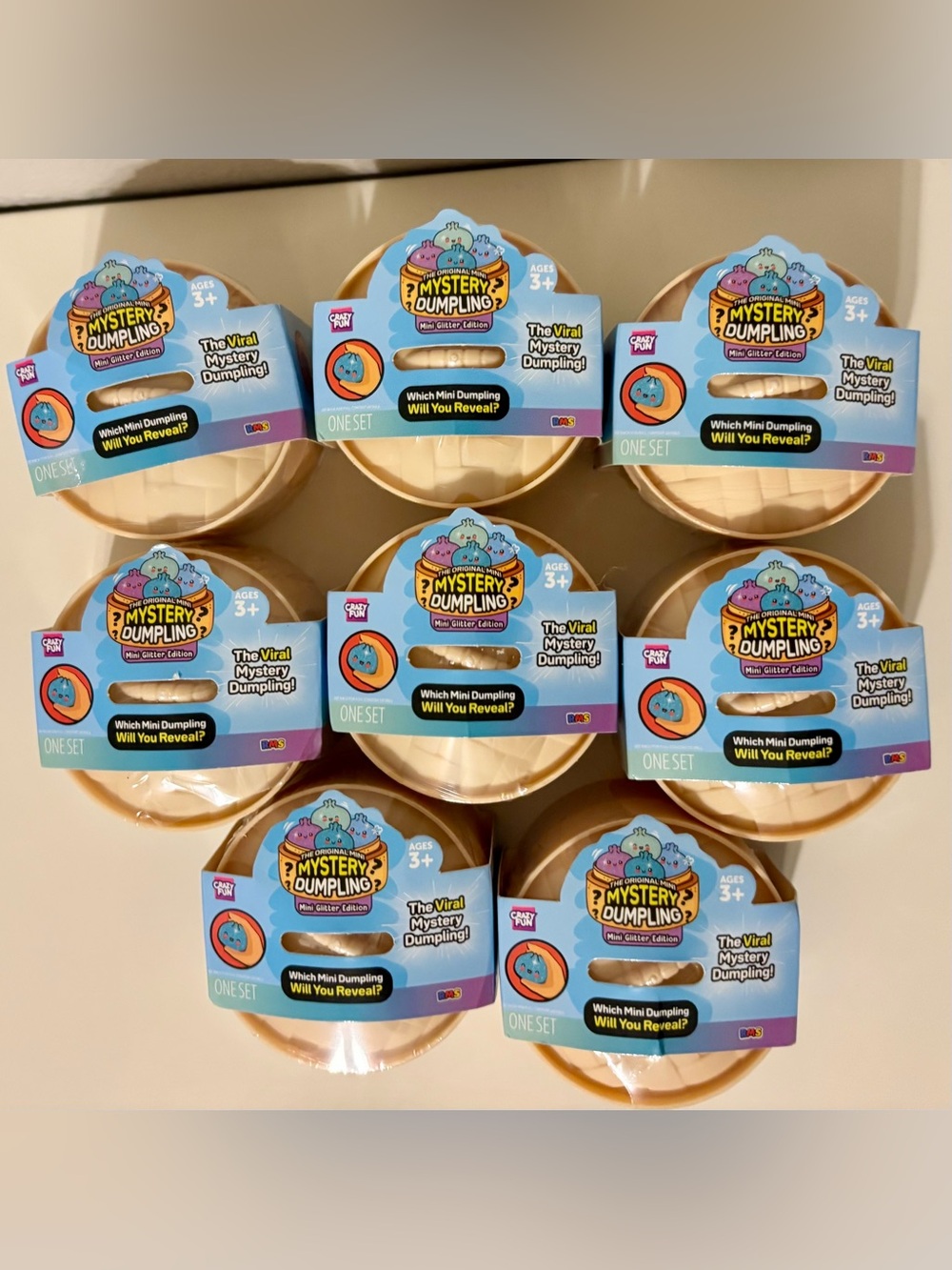 8x The Viral Mystery Dumpling Mini Glitter Edition Surprise Toys RMS Crazy Fun